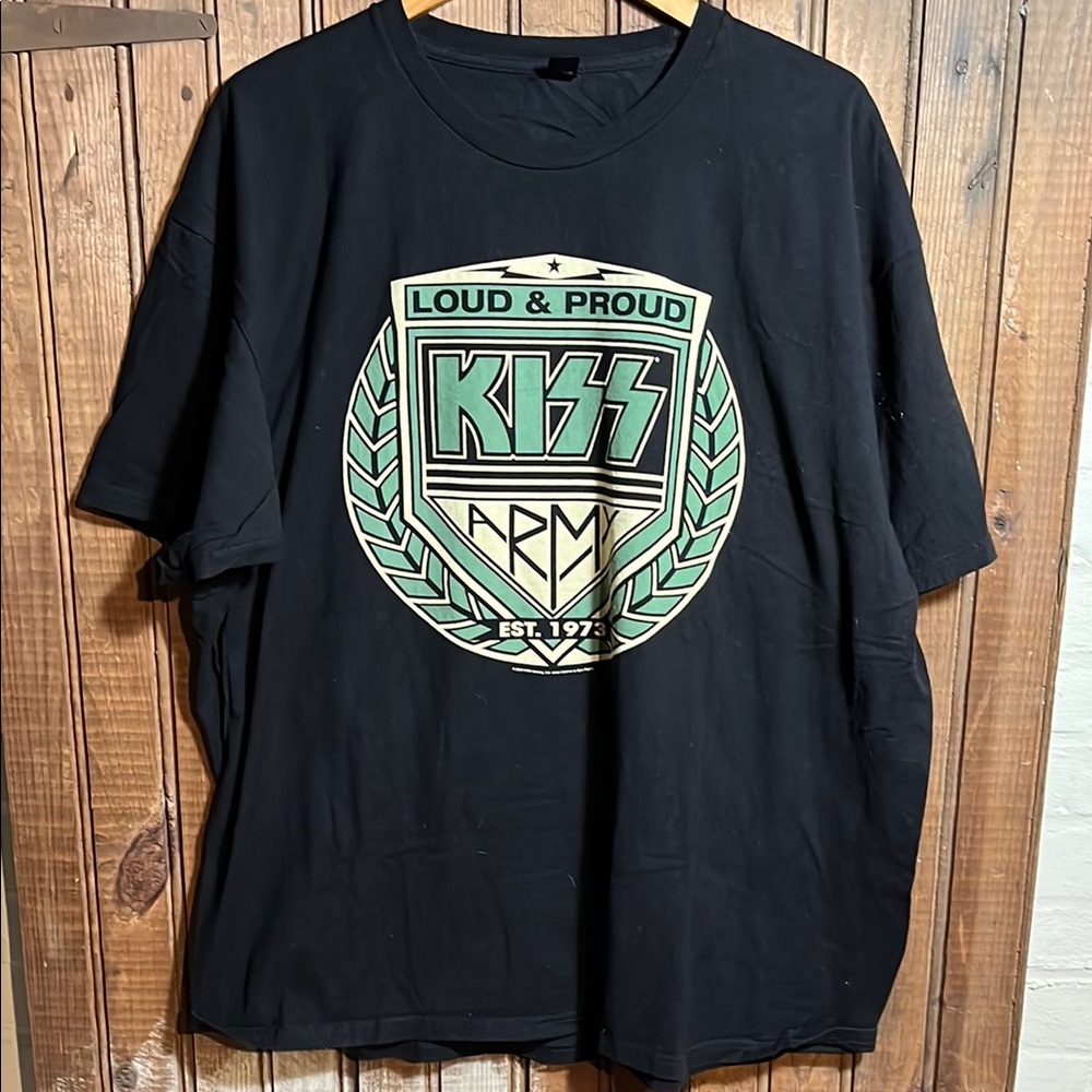 Kiss Army Loud & Proud Green and Black Tee
